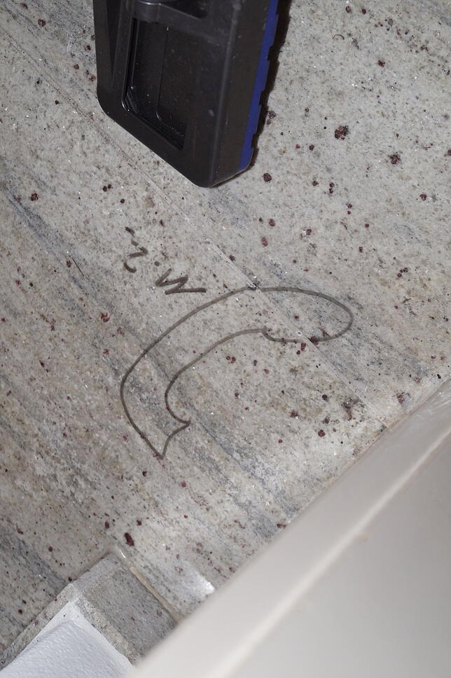 Gesicherter Spuren im Keller des Hauses.