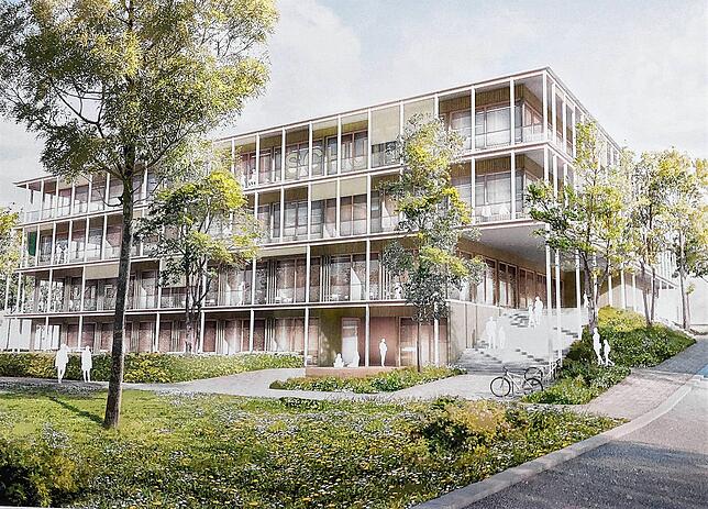 Alles in einem Haus: Kita, Sporthalle und Grundschule – das ist die Idee des Büros Broghammer Jana Wohlleber.