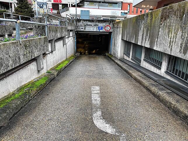 Die Tiefgarage unter dem Marktplatz.