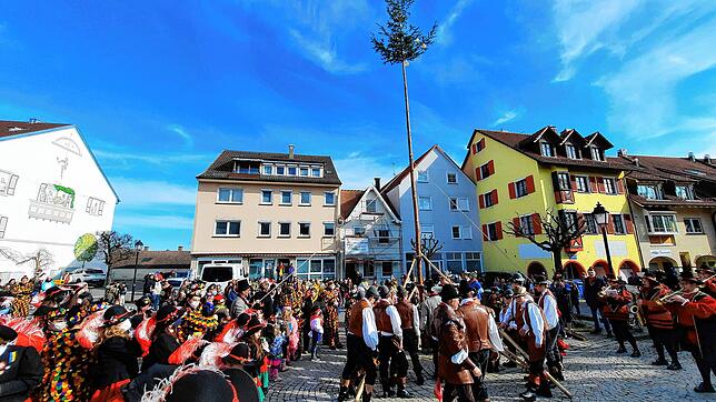 Bild 32: Bilder vom Kindernarrenbaum-Setzen auf dem Gustav-Hammer-Platz in Stockach