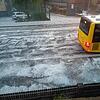 Hagel in Stockach sieht aus, als ob alles zugeschneit wäre.