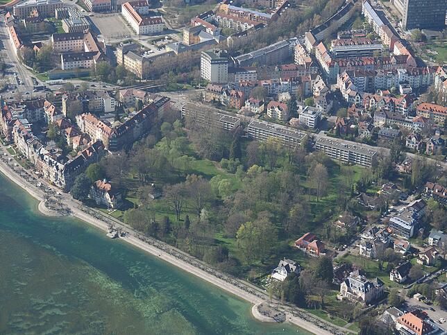 Ein Filetgrundstück: Das Büdingen-Areal grenzt direkt an die prächtige Gründerzeitbebauung der Seestraße an und ist in Konstanz bisher ...