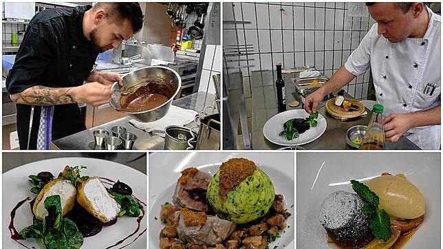 Ein Festtagsmenü ohne Fleisch? Kein Problem! Christoph Krauße (links) und Ronald Dressel vom Hotel Maier in Fischbach haben ein ...