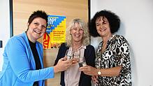 Hauptamtsleiterin Regina Holzhofer, Claudia Arnegger und Annette Wiggenhauserfreuen sich auf das Stadtfest von 31. Mai bis 2. Juni, bei ...