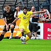Marcel Sökler (links) und der FC 08 Villingen hatten am Wochenende Grund zum Jubeln: Gegen den SV Oberachern (Henri Scherer) feierte der ...