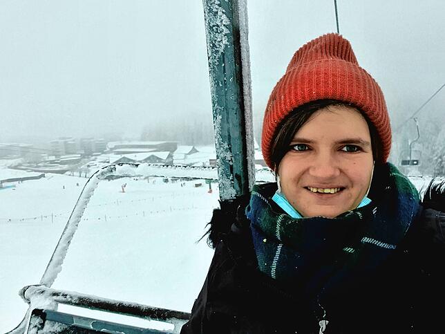 Endlich wieder auf die Piste: Ich genieße es.