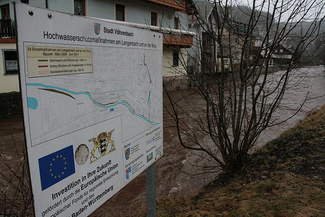 Die Hochwasserschutzmaßnahmen an der Breg in Vöhrenbach halten das Problem in Grenzen