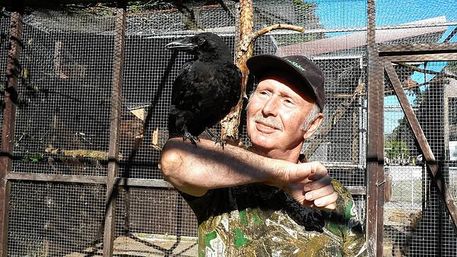 Hier war nur ein Zwischenstopp: Karl im Waldshuter Wildgehege mit Hubert Rossa, der sich um ihn gekümmert und ihn in ein neues Umfeld ...