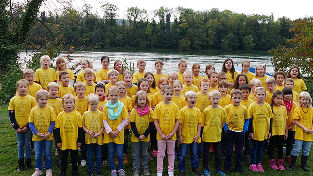 53 kleine Sänger des Schulchores, von der ersten bis zur vierten Klasse der Grundschule in Obersäckingen, werden mit zahlreichen anderen ...