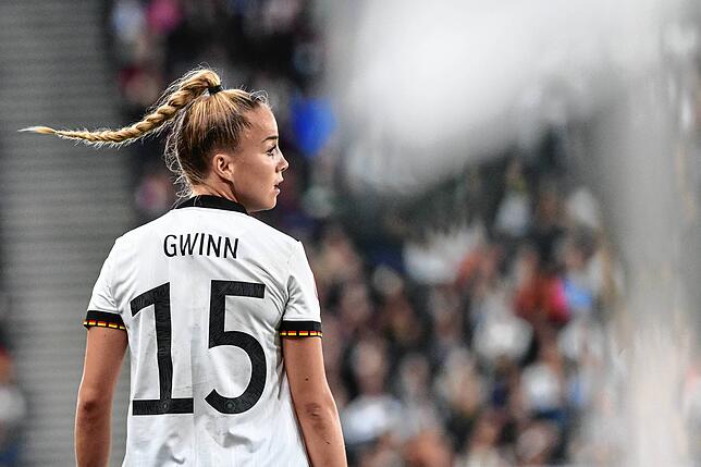 Giulia Gwinn beim Abschlusstraining der Nationalmannschaft 2022 in England.