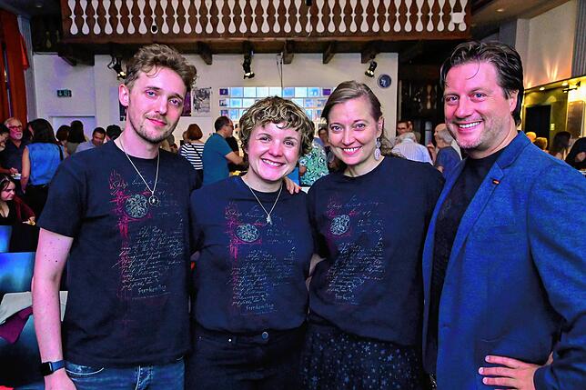 Einige der wichtigsten Köpfe des Filmprojekts, das vor elf Jahren in und um St. Georgen gedreht wurde. Von links Finn Drude, Stephanie ...