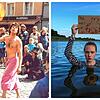 Feuer und Flamme für Abrüstung: Maik Schluroff demonstriert 1982 auf dem Obermarkt für Frieden. Lena Gundelfinger taucht 2019 für den ...