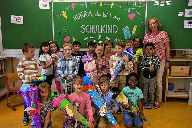 Burgbergschule Überlingen: Die Klasse 1/2e mit Klassenlehrerin Britta Kohl.