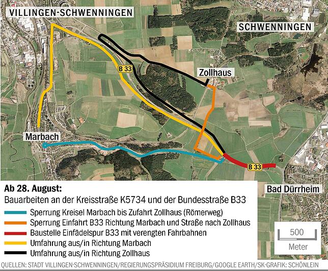 Bild 3: B33 - Stau: Baustellen schaffen zwei Staufallen - so ist Lage