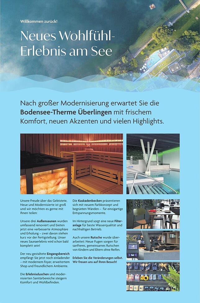 Bild 1: Revision Bodensee-Therme Überlingen: Neuerungen in Technik, Gestaltung und Digitalisierung