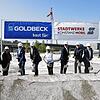 Spatenstich für das neue Parkhaus Europabrücke in Konstanz (von links): Kai Haber (Geschäftsleitung Stadtwerke), Katja Romer ...