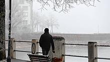 Eindrücke von der Häfler Promenade bei dichtem Nebel im Februar 2025.
