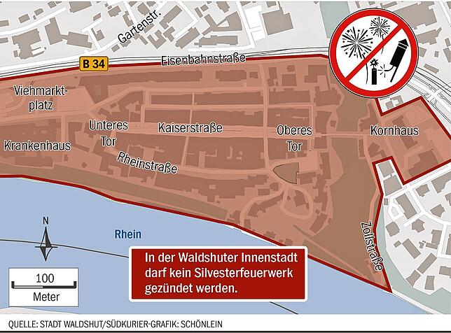 Das Verbotsgebiet in Waldshut