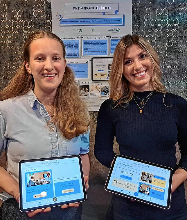 Amelie Horn (links) und Anna-Julia Bay mit ihrem Start-up Aktiv mobil bleiben.