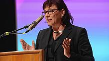 Sie fordert Dynamik und vermittelt das Bild einer energischen Persönlichkeit: Sabine Rein bei ihrer Antrittsrede als Präsidentin der ...