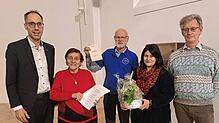 Zur offiziellen Abschiedsveranstaltung des Partnerschaftsvereins Freunde in Europa mit Bürgermeister Frank Harsch (links) präsentierte ...