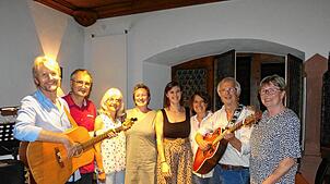 Alle Musiker gemeinsam auf dem Abschlussbild (von links): Harald Schaaf, Uli Fink, Elvira Kaier-Döring, Andrea Bauknecht, Madeleine ...