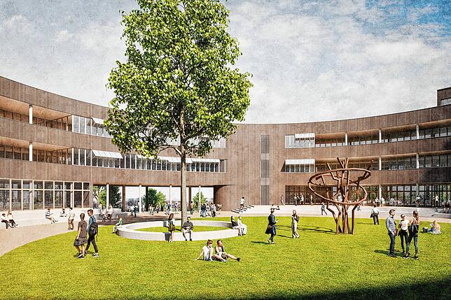 Im Neubau der Bertha-Benz-Schule sollen und können sich die Schüler wohlfühlen.