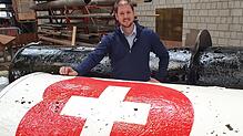 Silvan Paganini, Vorsitzender des Schiffsbergevereins in Romanshorn, in der Werft in Romanshorn. Das Bild zeigt ihn im März 2024.