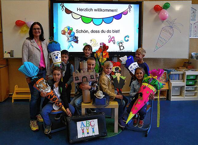 Die erste Klasse der Grundschule Neukirch mit Klassenlehrerin Birgit Noeske.