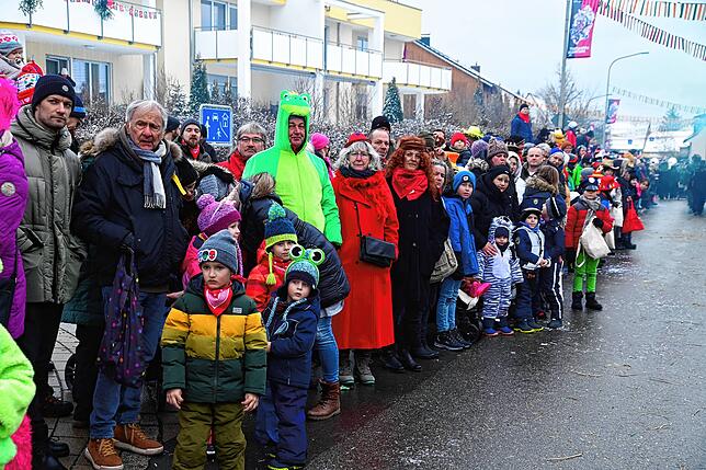 Bild 26: So feiern die Zuschauer am Straßenrand beim Narrentreffen in Dauchingen mit