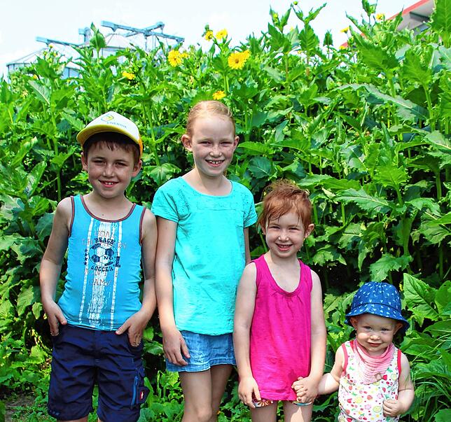 Johann, Ronja, Frida und Henriette Rauch (von links).