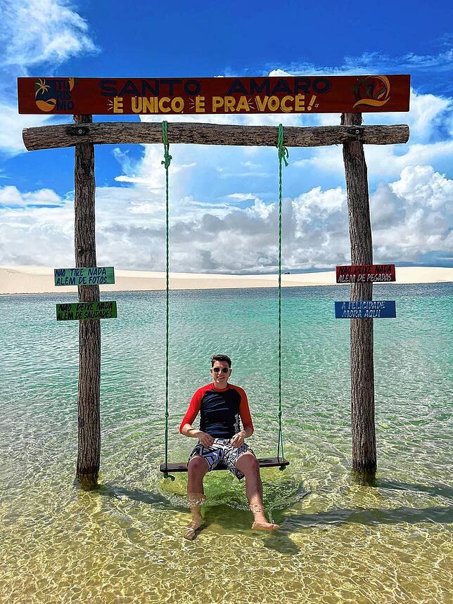 So lässt es sich leben: Pedro Albicker vom FC Schlüchttal genießt gerade den brasilianischen Frühling und kehrt am Freitag in den ...