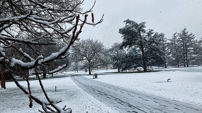 Ungewohnter Anblick: Eine Schneedecke überzieht den Herbert-King-Park.