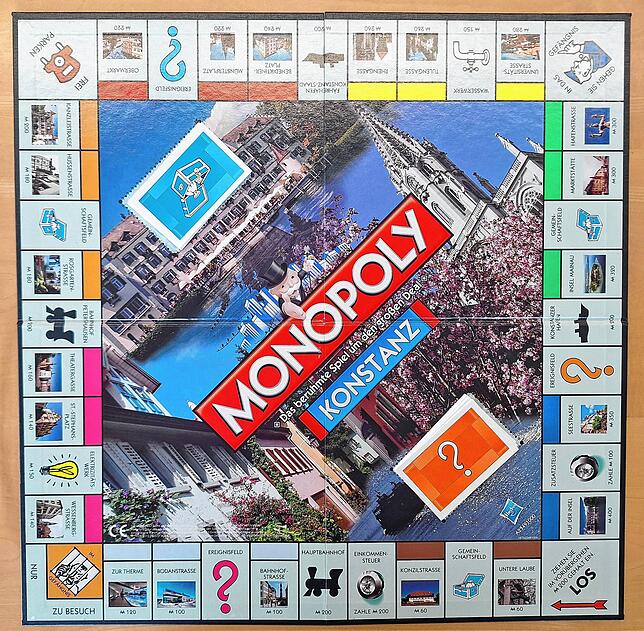 Beim früheren Konstanzer Spiel sind folgende Straßen, Orte und Plätze dabei: Obermarkt, Münsterplatz, Benediktinerplatz (rot), ...