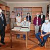 Pfarrer Klaus Fietz, Martin Blümcke und Christoph Schmider (vorne von links) mit Winfried Gerteis, Claudia Fräßle, Rosemarie Ebner, ...