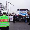 Die Gruppe der AfD-Anhänger bei der Demonstration gegen eine geplante Flüchtlingsunterkunft im Dezember in Salem war klein. Groß dagegen ...