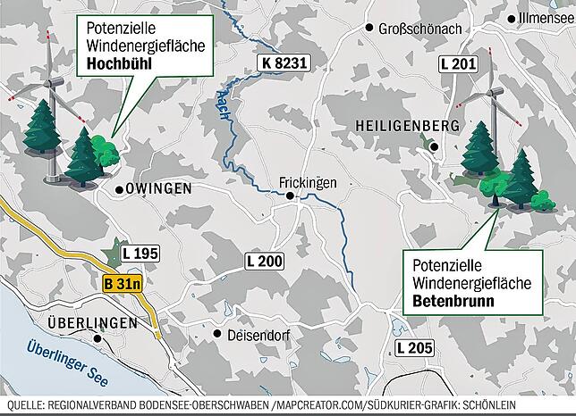 Eine Grafik zeigt die Gebiete Hochbühl und Betenbrunn.