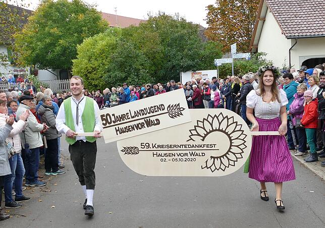 Im Vorjahr macht die Landjugend Hausen vor Wald während des Kreiserntedankfests in Mundelfingen bereits kräftig Werbung für 2020.