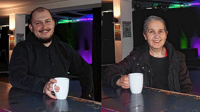 Alexander Rombach vom Kinder- und Jugendreferat Waldshut-Tiengen bei einem Kaffee im Gespräch mit unserer Mitarbeiterin Ursula Freudig ...