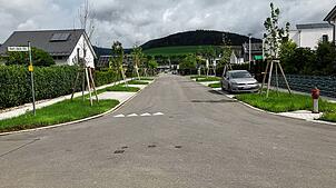 Die Hermann-Schäufele-Straße im Geisinger Baugebiet Große Breite liegt in einer Tempo-30-Zone. Hier wird oft zu schnell gefahren und ...
