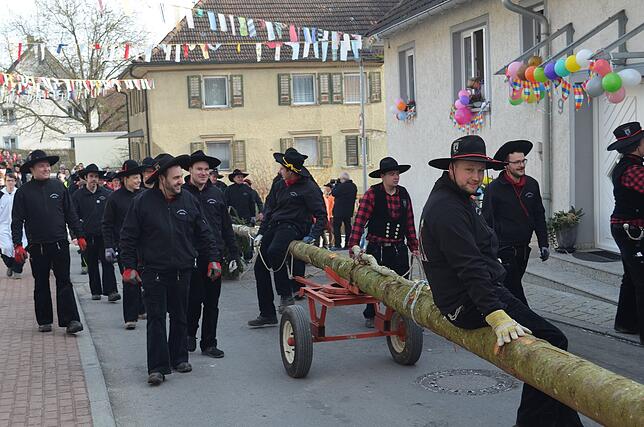 Bild 5: Bilder von den Narrentagen in Eigeltingen &ndash; Der Narrenbaum