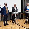 Bei der Immo-Gesprächsrunde zum Thema &bdquo;Wohnen in unsicheren Zeiten&ldquo; (von links): Andreas Vogt, Föfa Waldshut-Tiengen, ...