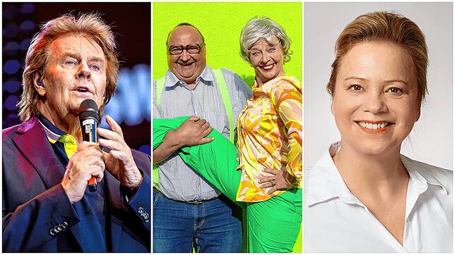 Sänger Howard Carpendale, das Comedy-Duo Kächeles und Zahnärztin Petra Krauss (von links): In den kommenden Tagen ist einiges geboten.