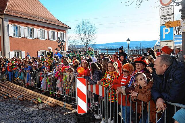 Bild 16: Mit einem Narrenbaumstellen eröffnete Ludwig Egenhofer in Allensbach das Seenarrentreffen 2024
