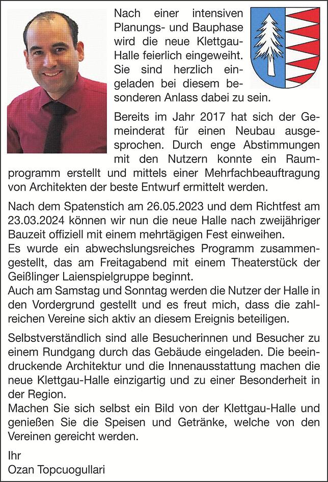 Bild 1: Klettgau Halle in Geisslingen: Rundgang durch die neue Mehrzweckhalle