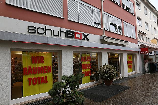 Der Räumungsverkauf bei der Schuhbox läuft bis Ende August. Wer hier einzieht, ist noch unklar.
