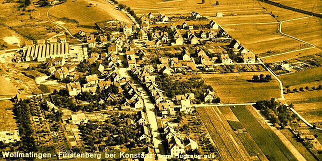 Fürstenberg, von einem Flugzeug aus, ungefähr aus dem Jahre 1934.