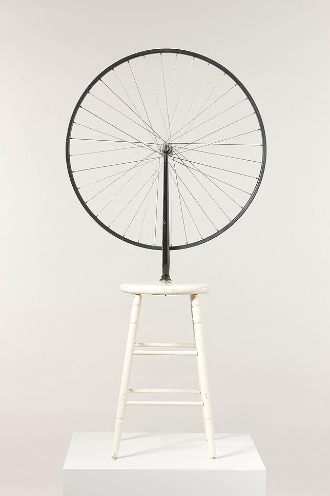 Das "Fahrrad-Rad" von 1913 ist das erste Readymade der Kunstgeschichte.