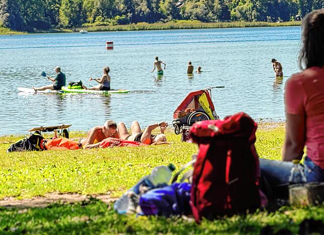 Baden im Untersee am Campingplatz Markelfingen.