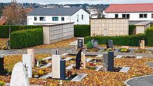 Vor der Hecke links soll in Verlängerung der bestehenden Urnenwand im Stettener Friedhof ein weiteres Element dazu kommen. Bild: Gerd ...